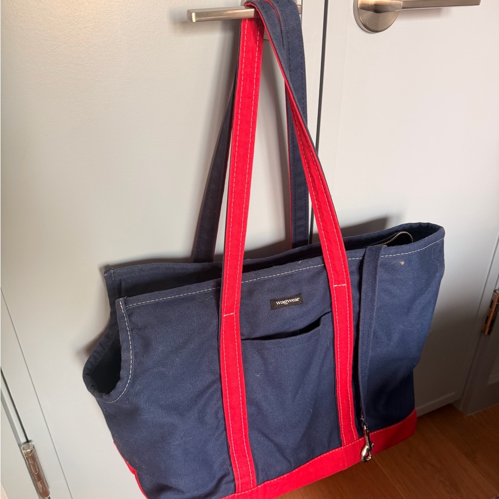 Chic Pet Carrier Tote - Blue and Red - Picture 2 of 9